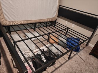 Allewie Queen sized platform bed frame with headboard