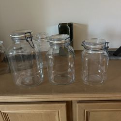3 Glass Jars 