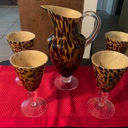 Leopard Print Glass Set 