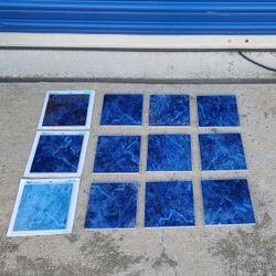 Lot Of 12 6" X 6" New/Unused High Gloss Pool Tile NPTpool Blue Seas Three Shades Of Aqua Blue Color