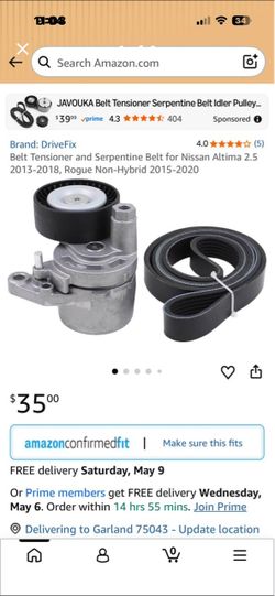Belt tensioner and serpentine belt for Nissan