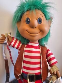$75.00 - 1990 Animated Christmas Elf Worker Troll - Whimsical & Versatile Decor! Like New - Rare!!