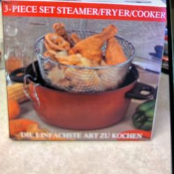 3 Pieces  Set Steamer Fryer Cooker 