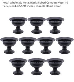 Black Metal Flower Vase Centerpiece Decoration