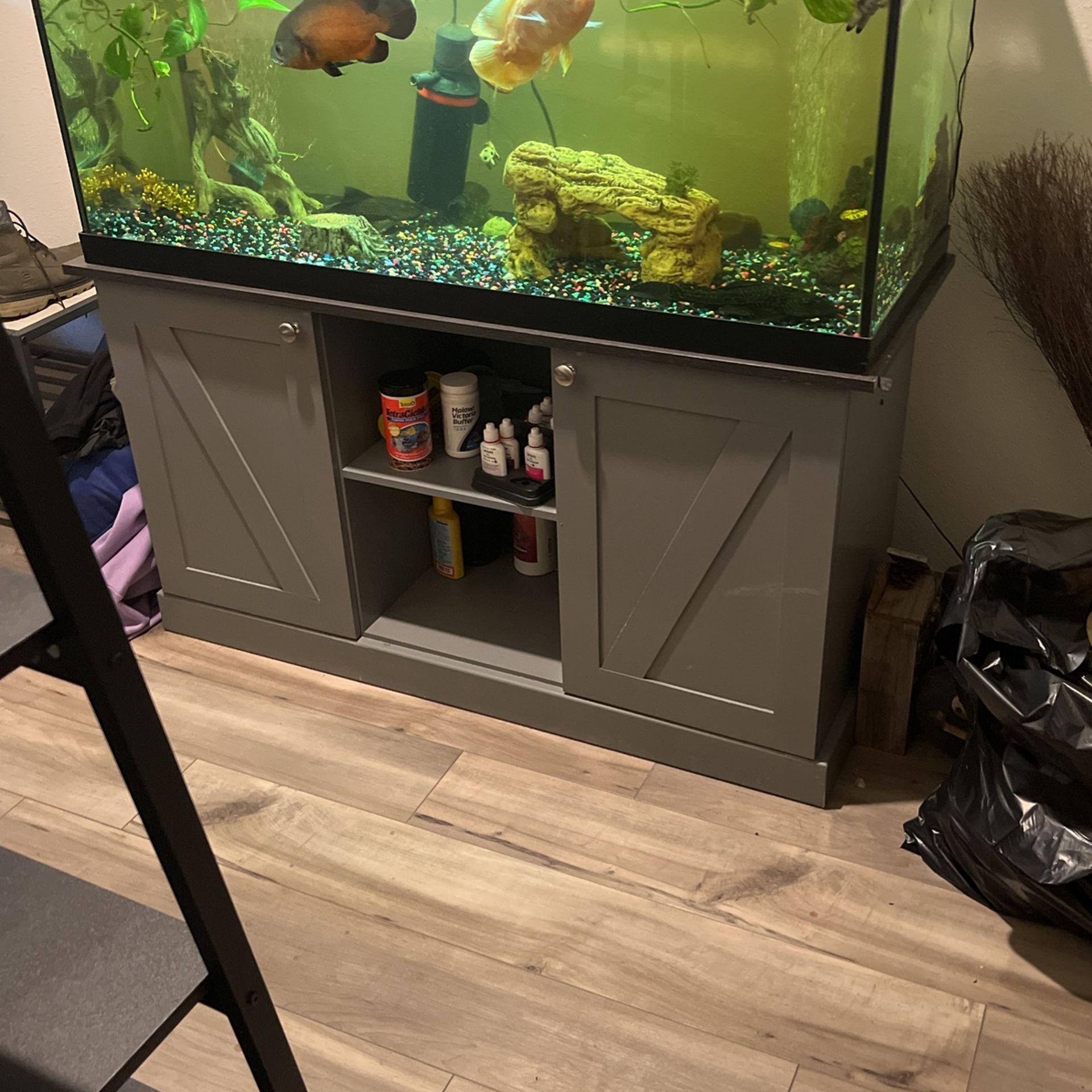 100 Gal Fish Tank With Stand And Pump