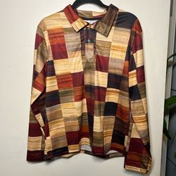Multi-coloured vintage polo button shirt polo