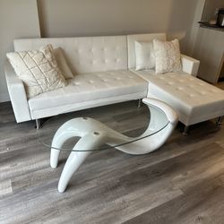 Modern Art Deco COFFEE TABLE in white