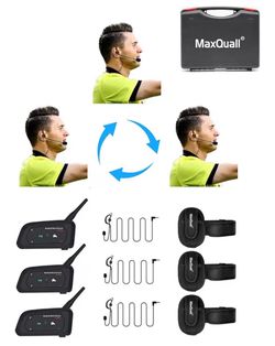 MaxQuall 3 Person Waterproof Wireless Referee Headset