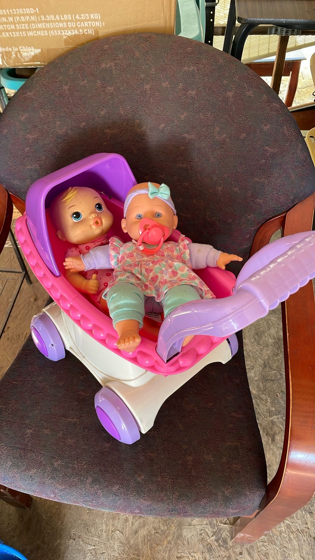 Baby Stroller With Two Baby Dolls