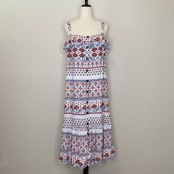 Ann Taylor Button Down Tiered Maxi Summer Dress