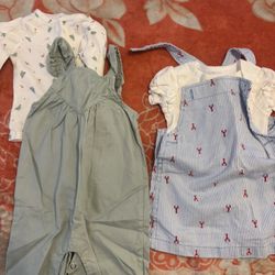 6 Month Dress And Pants Overall Set 