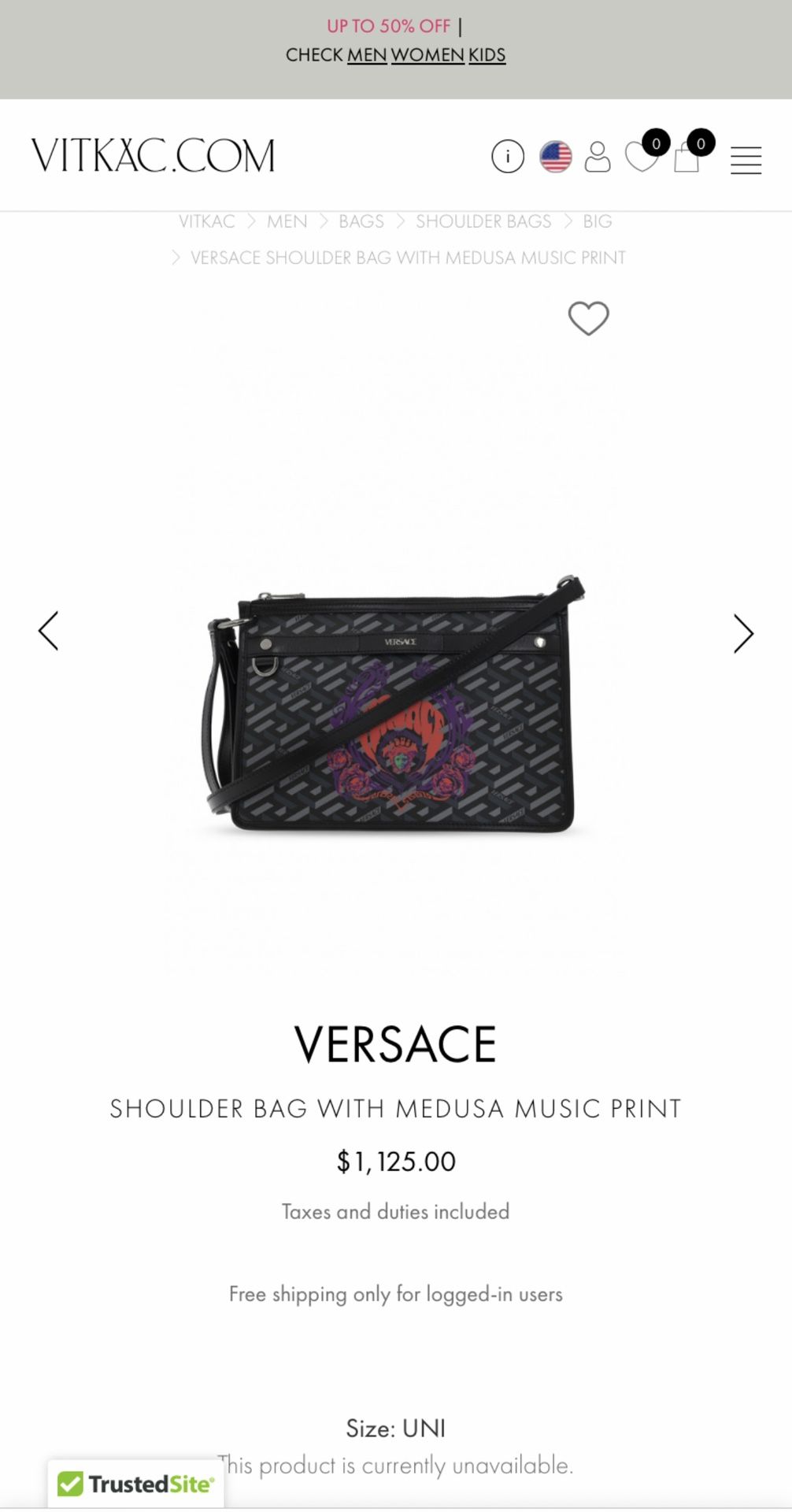 VERSACE MENS SIDE BAG