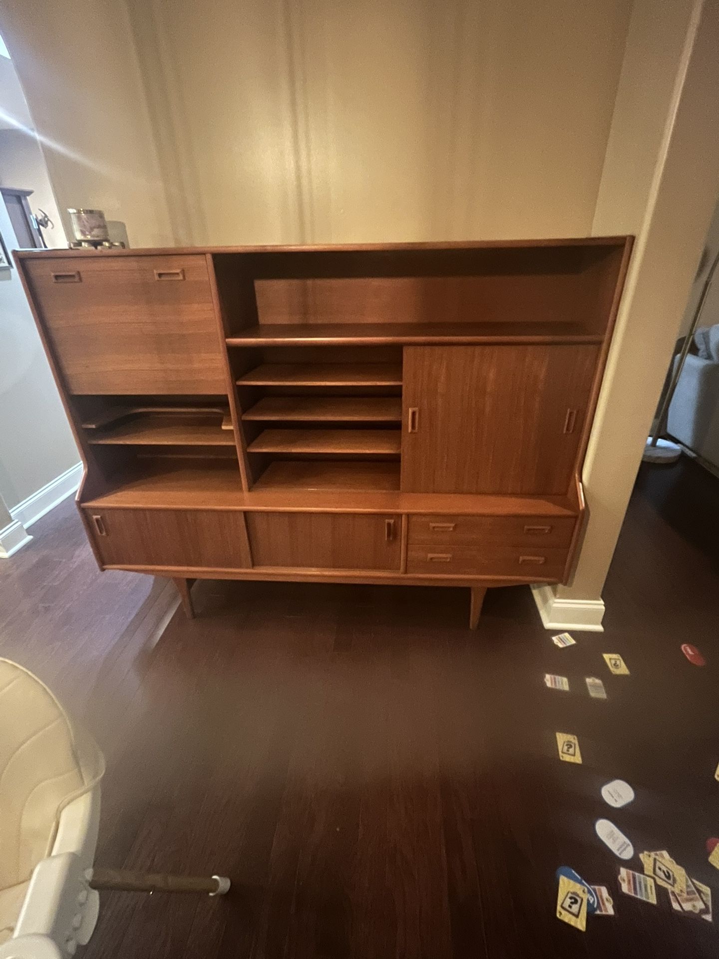 Mid Century Modern Teak Hutch