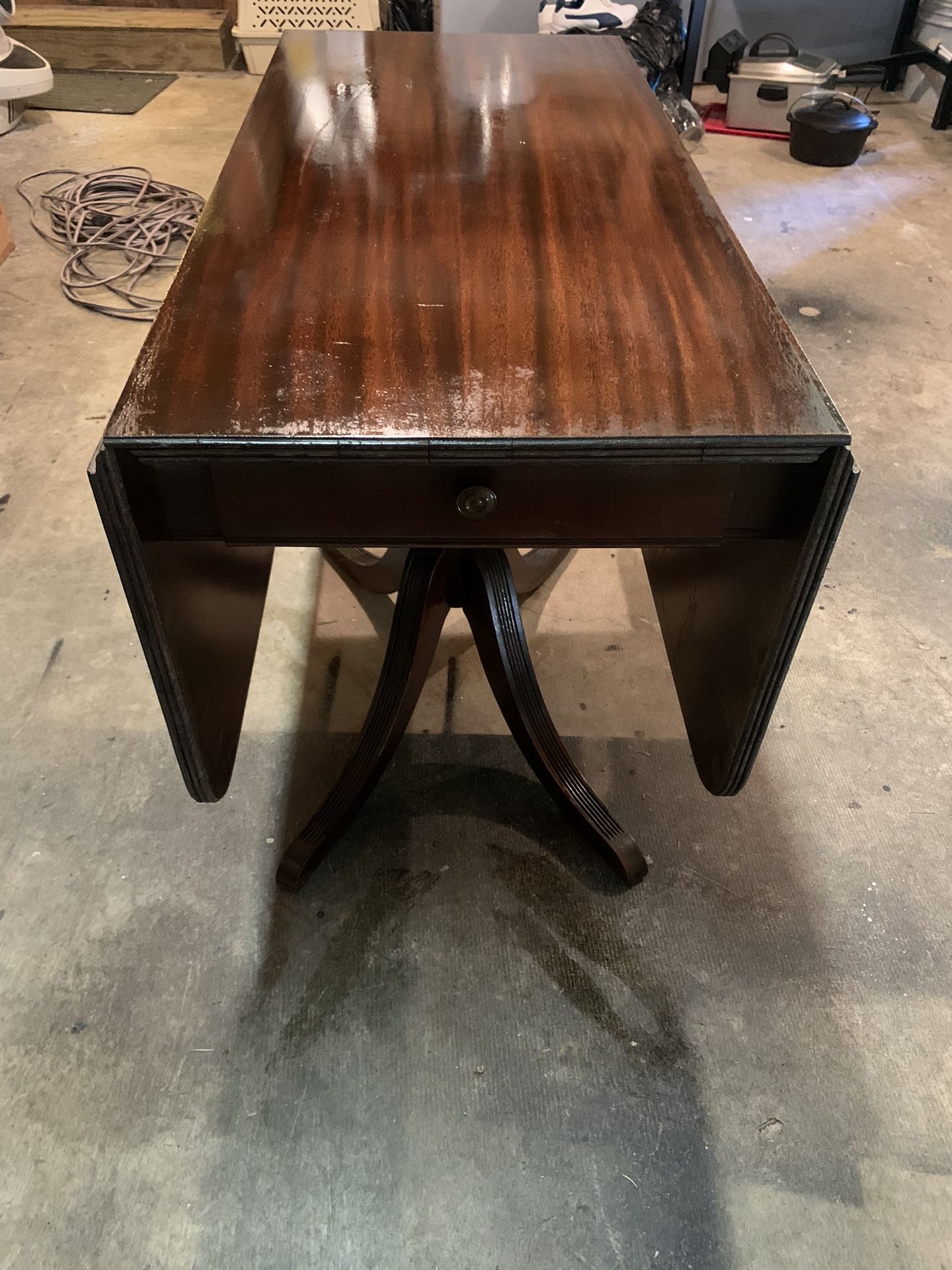 Antique Red Lion Table Company Drop Leaf Table