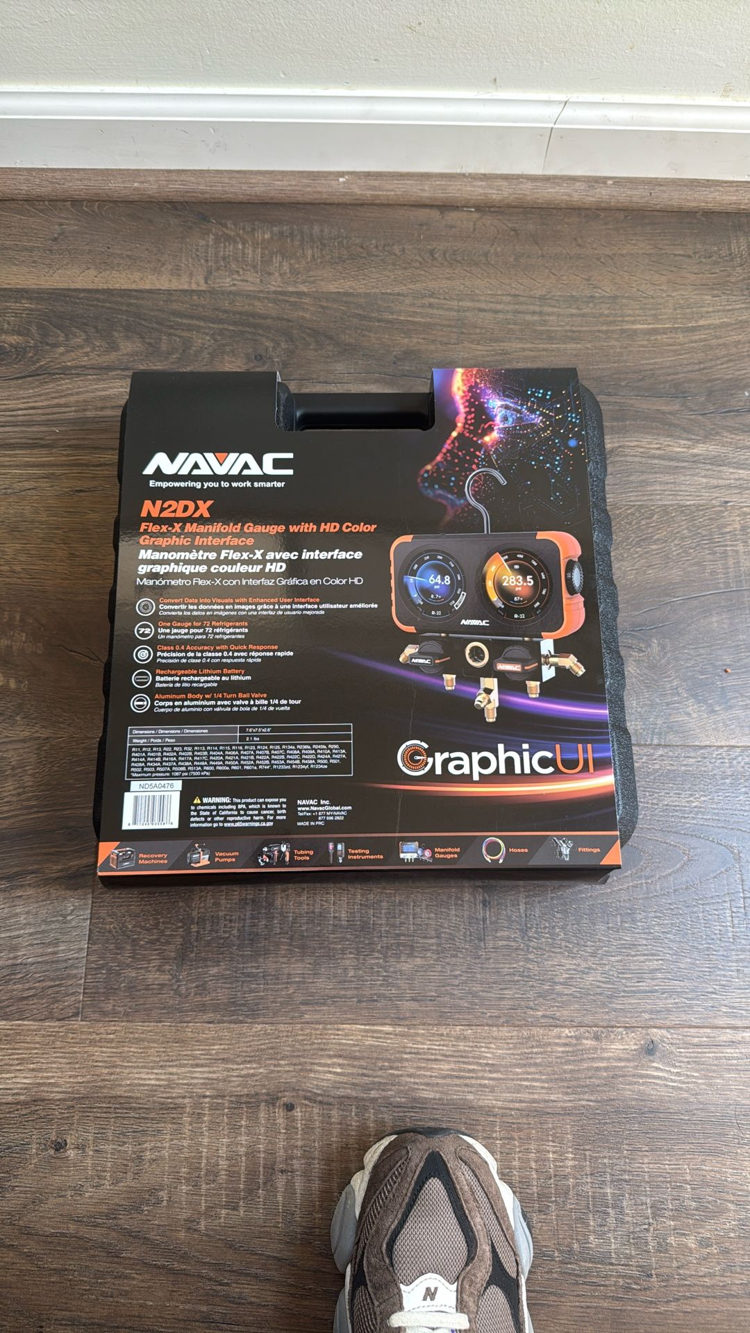 NAVAC N2DX Flex-X Digital Manifold Gauge with HD Color Graphic Interface