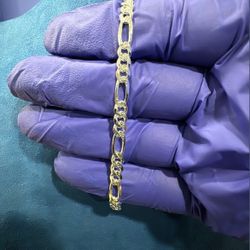 New Italy Solid 925 Sterling Silver 4.5MM 5.5g Figaro Link Bracelet 7"