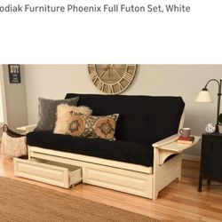 Kodiak Furniture Phoenix Full Futon Set, White