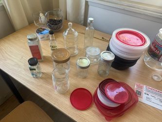 Mixed Lot of Glass Jars and Plastic Containers