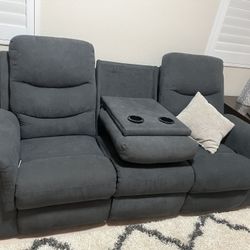 Gray Reclining Sofa