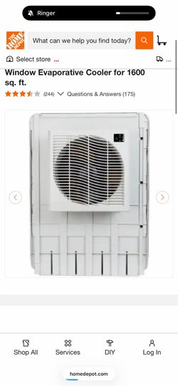 MasterCool 4000 CFM 115V 3-Speed Slim Profile Window Evaporative Cooler for 1600 sq. ft.