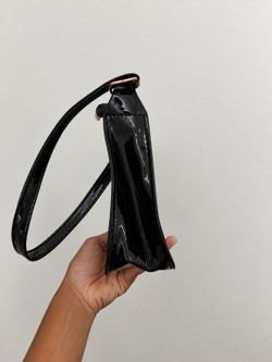 Black Patent Leather Wristlet Clutch Bag