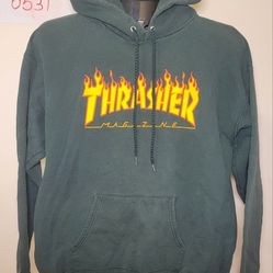 Thrasher Hoodie - Size M - Green (0531)