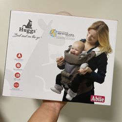 Abiie HUGGS 3-in-1 Baby Carrier w/Hip Seat - Front Facing, Hip Hugger, Back Baby Carrier