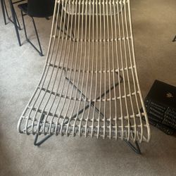 Modern Woven Lounge Chair – Powder-Coated Metal Base – $75
