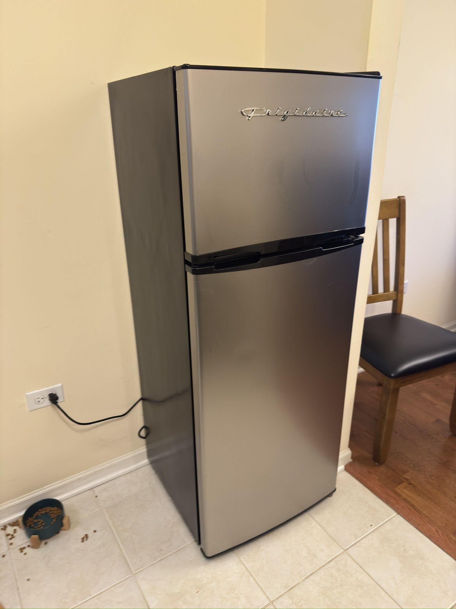 Stainless Steel Frigidaire Mini Fridge with Freezer – Clean + Works Great