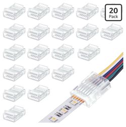 Flutesan 20 Pcs 6 Pin 12 mm LED Strip Connector