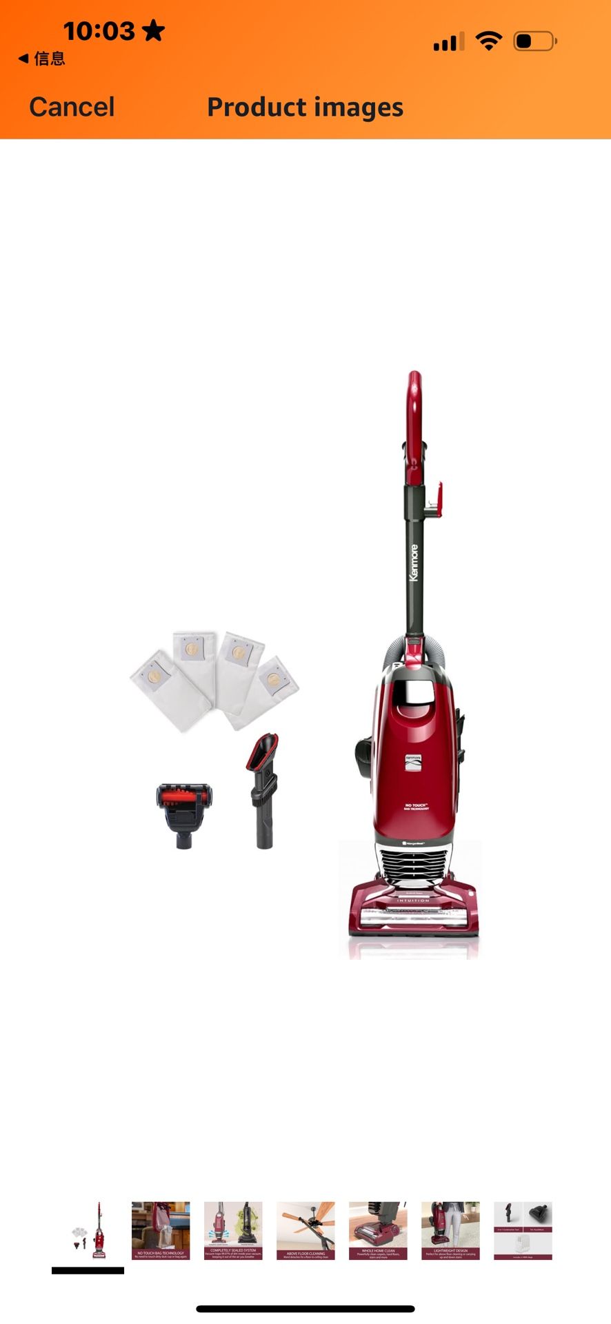 Kenmore BU3040 Intuition Bagged Upright Vacuum Lightweight Cleaner 2-Motor Power Suction with HEPA Filter, 3-in-1 Combination Tool, Handi-Mate for Car