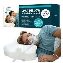 Lunderg CPAP Pillow For Side, Back And Stomach Sleepers with 2 pillow cases new selling for only $50 retails for $80 plus tax

