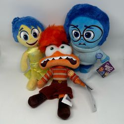 Inside Out 2 Movie Anxiety Joy Sadness TALKING Plush Dolls 8-9" Set 3 NEW 2024
