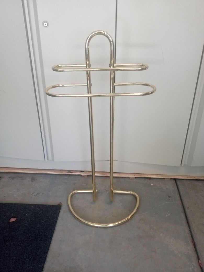 Mid Century Modern Style Atomic Brass Towel Rack Holder