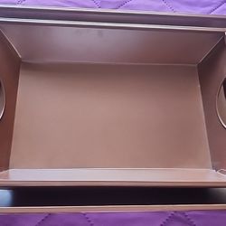 2- Brown Metal Tray With Handles Medium and Small Serving