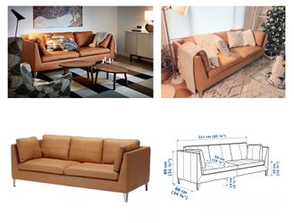 IKEA, STOCKHOLM Genuine Leather Sofa / Brand New