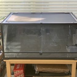 REPTI ZOO 67 Gallon Reptile Glass Terrarium, Double Hinge Door with Screen Ventilation Reptile Terrarium 36" x 24" x 18" (Knock-Down) Includes Origina