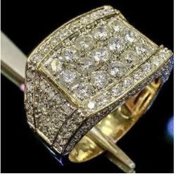 Gorgeous 14K GOLD PLATED MEN’s RINGS FOR SALE ... Various Styles ... Various Sizes...All New ... $65 Each.. See all pics