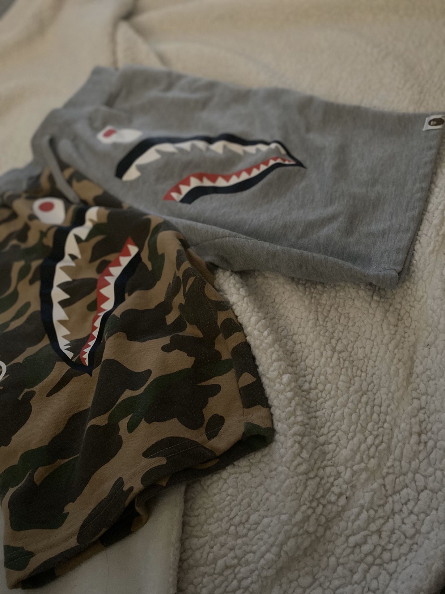 bape shorts (half camouflage half gray )