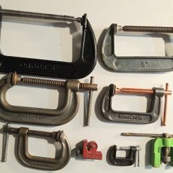 Lot C-Clamps 6" 5" 4" 3" 2" 1"  Forged Steel Cast Iron Vintage Rare Set Tools Vise