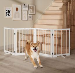 New Cideny 4 Panel Freestanding Metal Pet Dog Gate measures 24"H  by 72"W