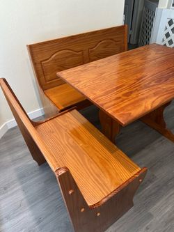 Wooden Breakfast Nook Dining Set