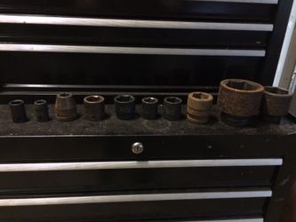 Assorted impact sockets. NPT, Snap On, Proto