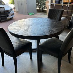 Round Dining Table & 3 Chairs 