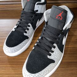 💯 Jordan 1 Mid Elephant Print w/Box + Extra Laces - Ready to Rock! (9.5)