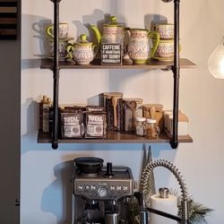 Industrial Pipe Hanging Shelves