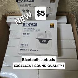 New Rechargeable Bluetooth earbuds only $5 , excellent sound quality !
