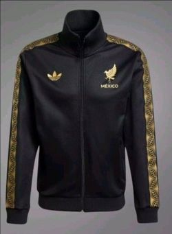 Mexico Gold Beckenbauer Track Top in Black and gold  $80 Cash Please!