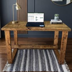Handmade Solid Wood Desk - Modern Farmhouse Style (4ft)