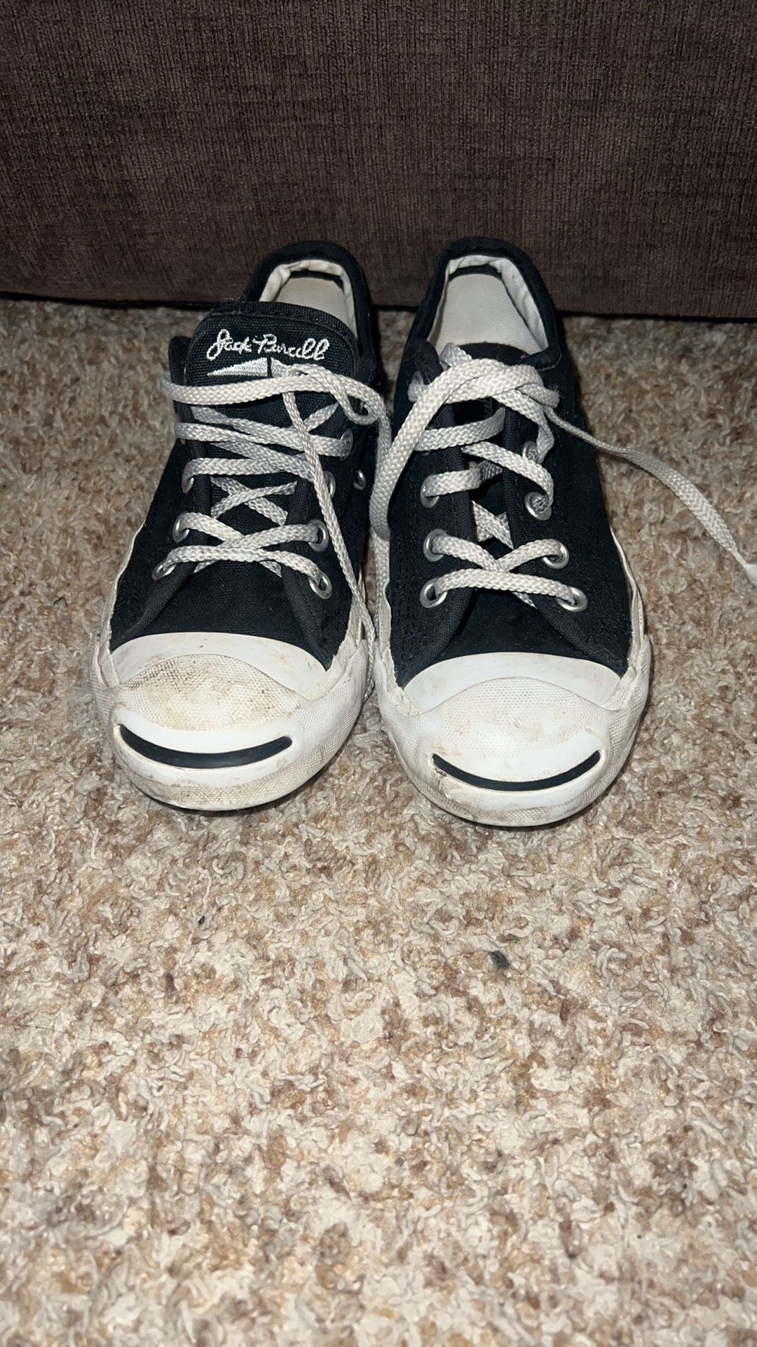 Converse Jack Purcell Kids Shoes Size 13 Black Toddler. Soles are a lil worn